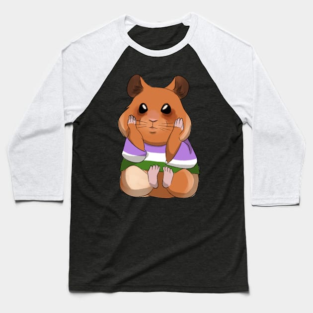 genderqueer hamster Baseball T-Shirt by gaypompeii